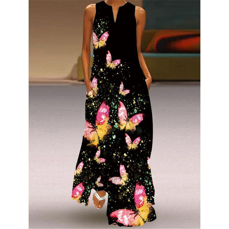 Dress Women Summer Print Long Beach Holiday Loose 3D Skirt