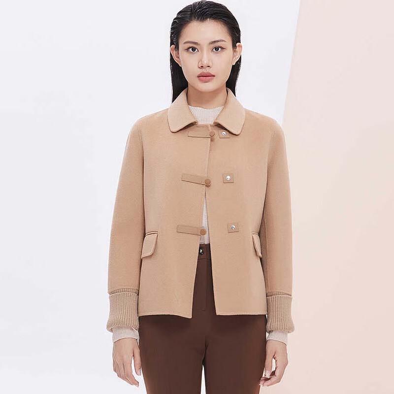 

JESSIE Женское пальто из смесовой шерсти с вязаными манжетами XL