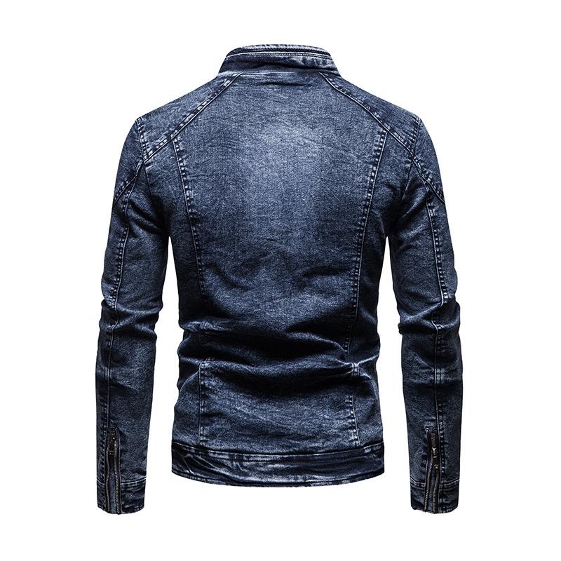 Nová džínová podzimní a zimní sametová retro džínová bunda pánská trendy slim pracovní bunda v korejském stylu