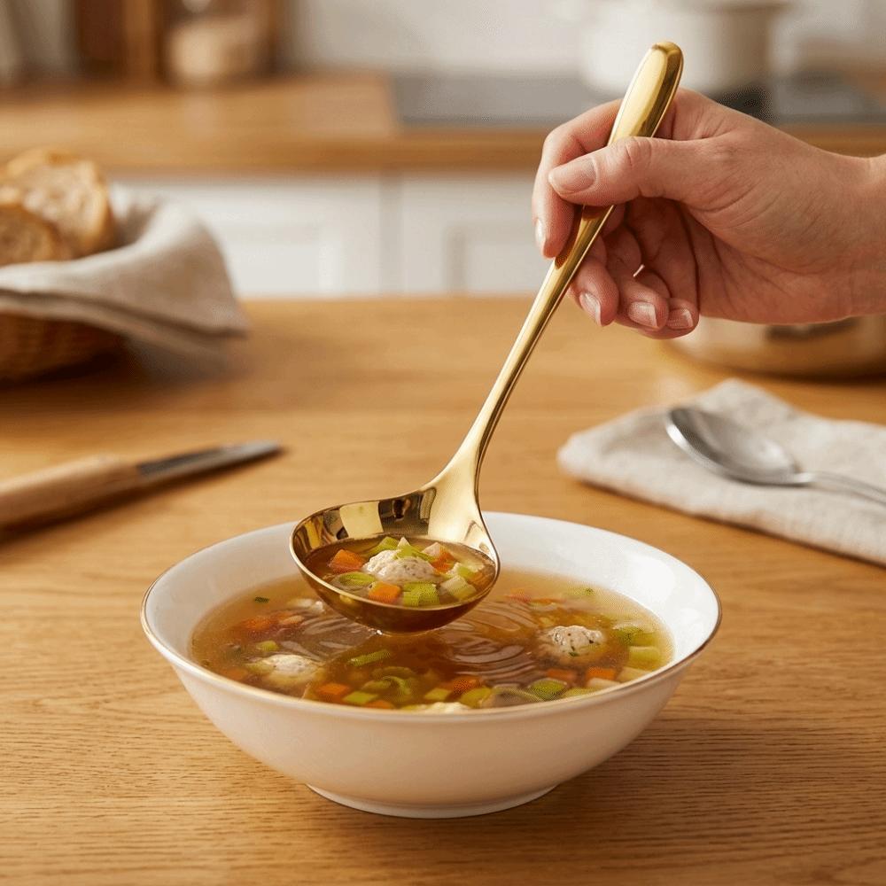 2Pcs Deep Curved Spoon Metal Ladle Rustless Steel Serving Spoon Food Spoon Food Distribution
