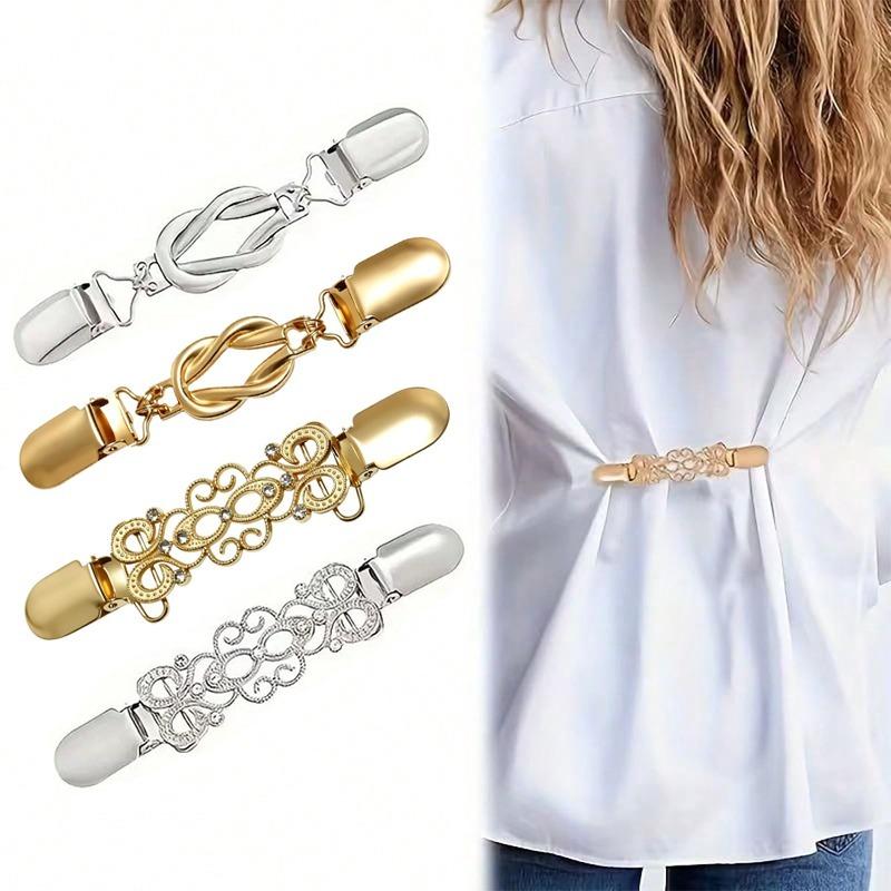 1/2Pcs Adjustable Waist Cinchers Retro Alloy Brooches for Women Shawl Collar Clips Scarf Clasp Anti-Slip Fixing Fashion Accessories
