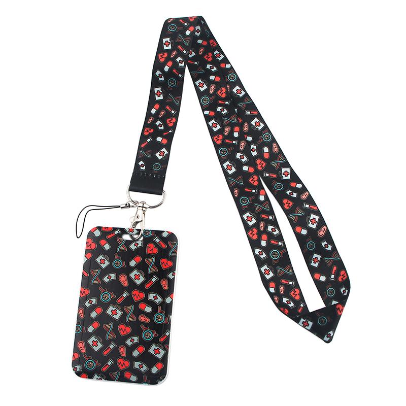Medical signs Credential Holder Keychains Neck Lanyard For Pass Card Credit Card Holder Keychain Straps Mobile Phone Wholesale