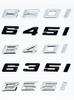 Glossy Black ABS Alphanumeric Badge for BMW E63 E64 F06 F12 F13 G32 - 630i 630d 640i 640d XDrive SDrive - Bright Silver Car Embl