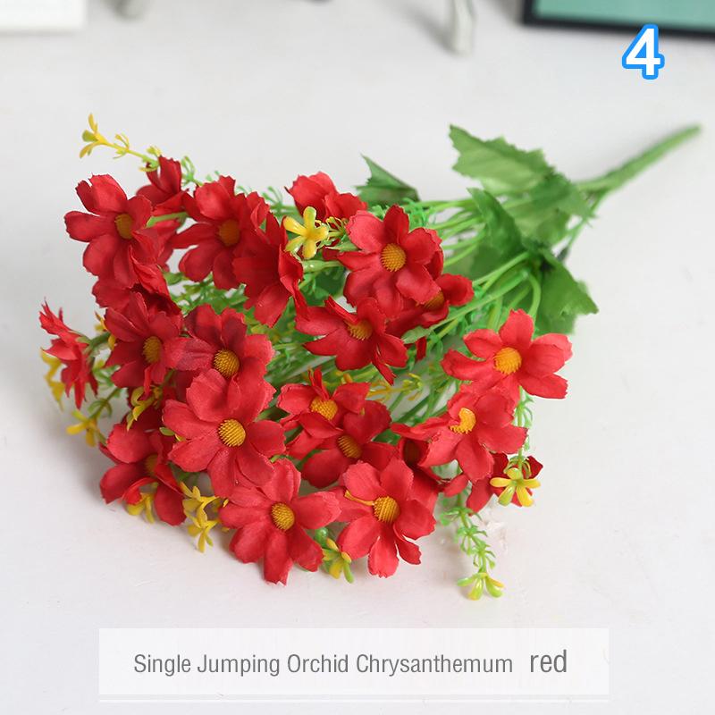 1 kytice 28 hlav umělých květin falešné hedvábné orchideje chryzantémy svatební kytice domácí zahradní párty dekorace