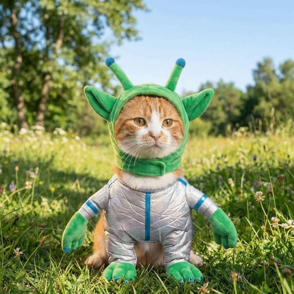 Plush Hands and Feet Pet Alien Transformation Outfit Colorful Laser Dog Cosplay Clothes Parade