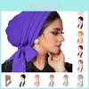 Cappello Foulard Lungo a Coda in Lino Cristallo Monocolore per Donne Copricapo per Chemioterapia