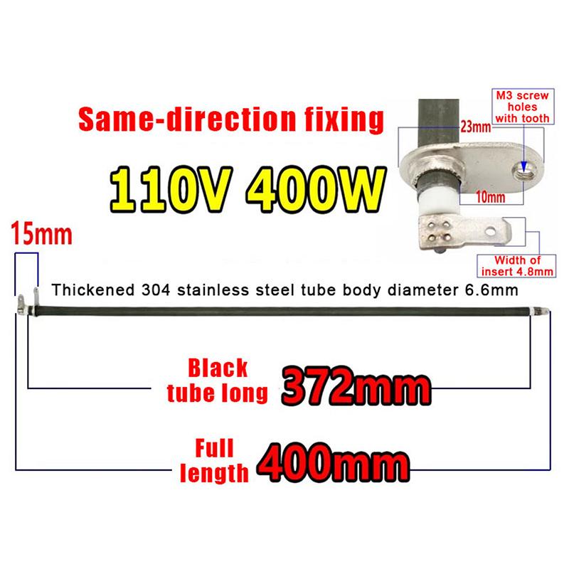 110V/120V 300W-400W Rostfritt Stål Elektrisk Ugn Värmeelement Värmerör Ersättning Reparationsdelar