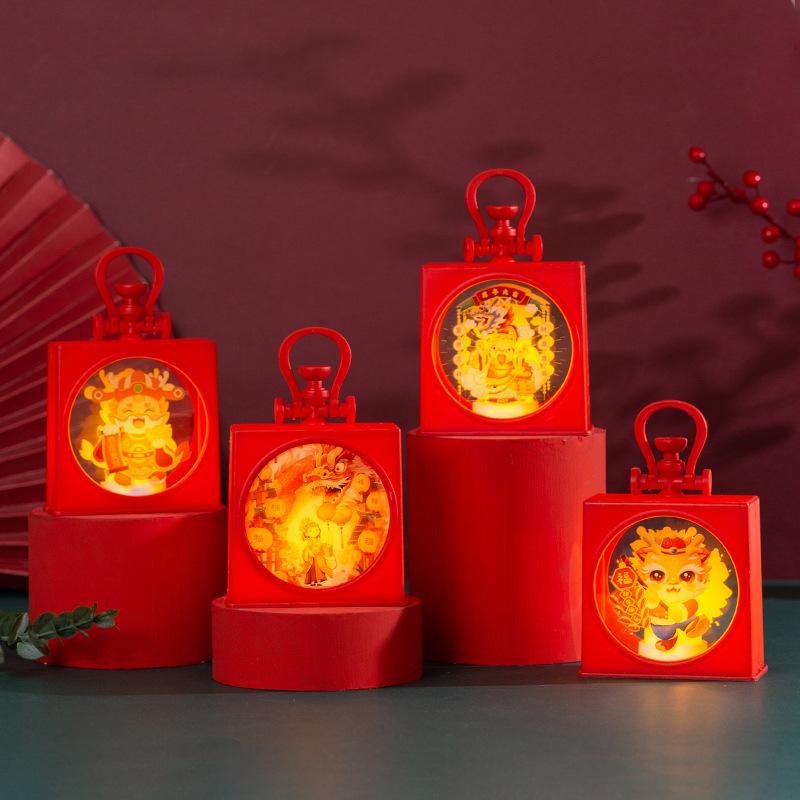 The New Year Decorations Portable Lantern Street Furnishing Articles of Chinese New Year Spring Festival Gift Box