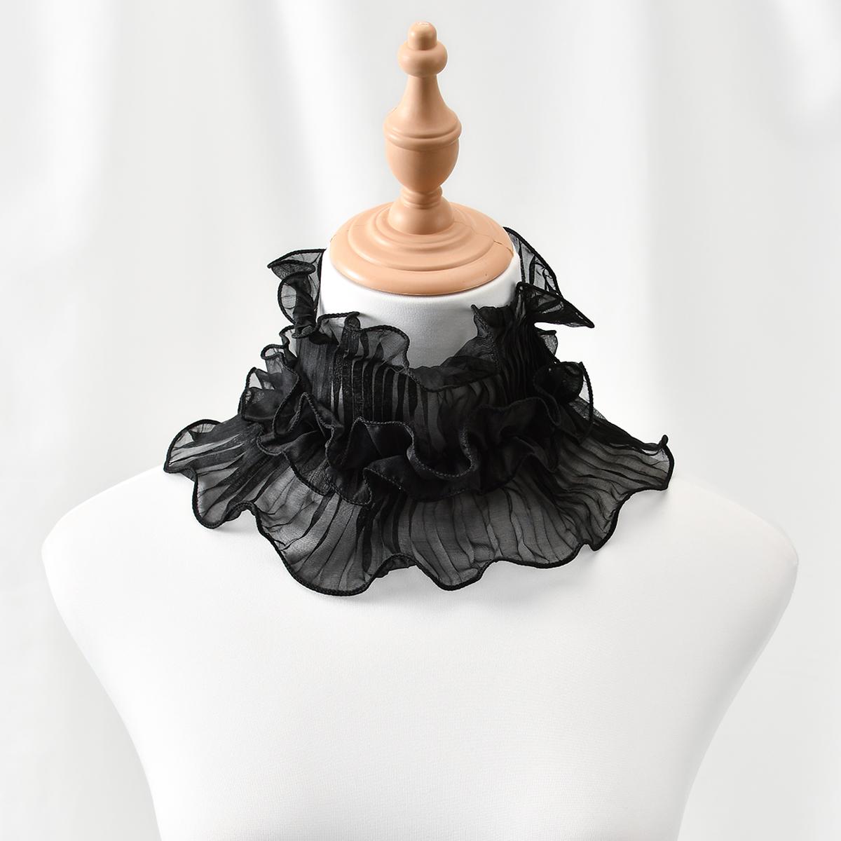 

New Ruffle Mesh Fake Collar Shawl Clown Performance Makeup Neck Accessories Renaissance Tulle Costume Detachable Collar