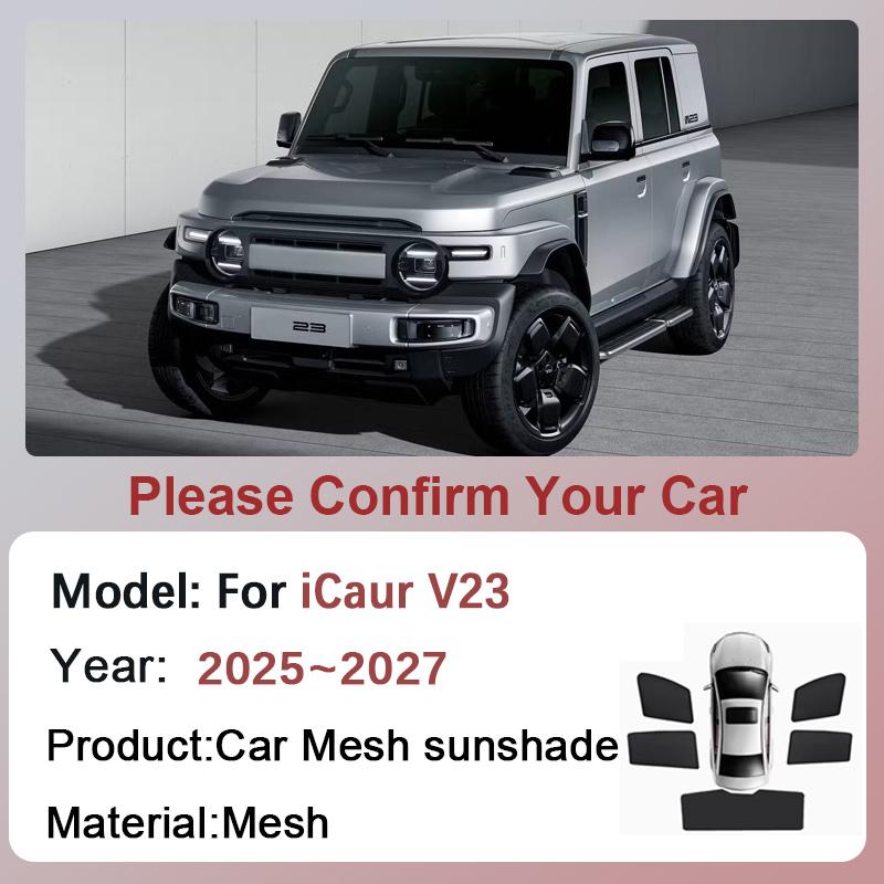 Car Mesh Sunshade For Chery iCar iCaur V23 2025~2027 Sunscreen Magnetic Window Sun Visor Curtains Shading Cover Auto Accessories