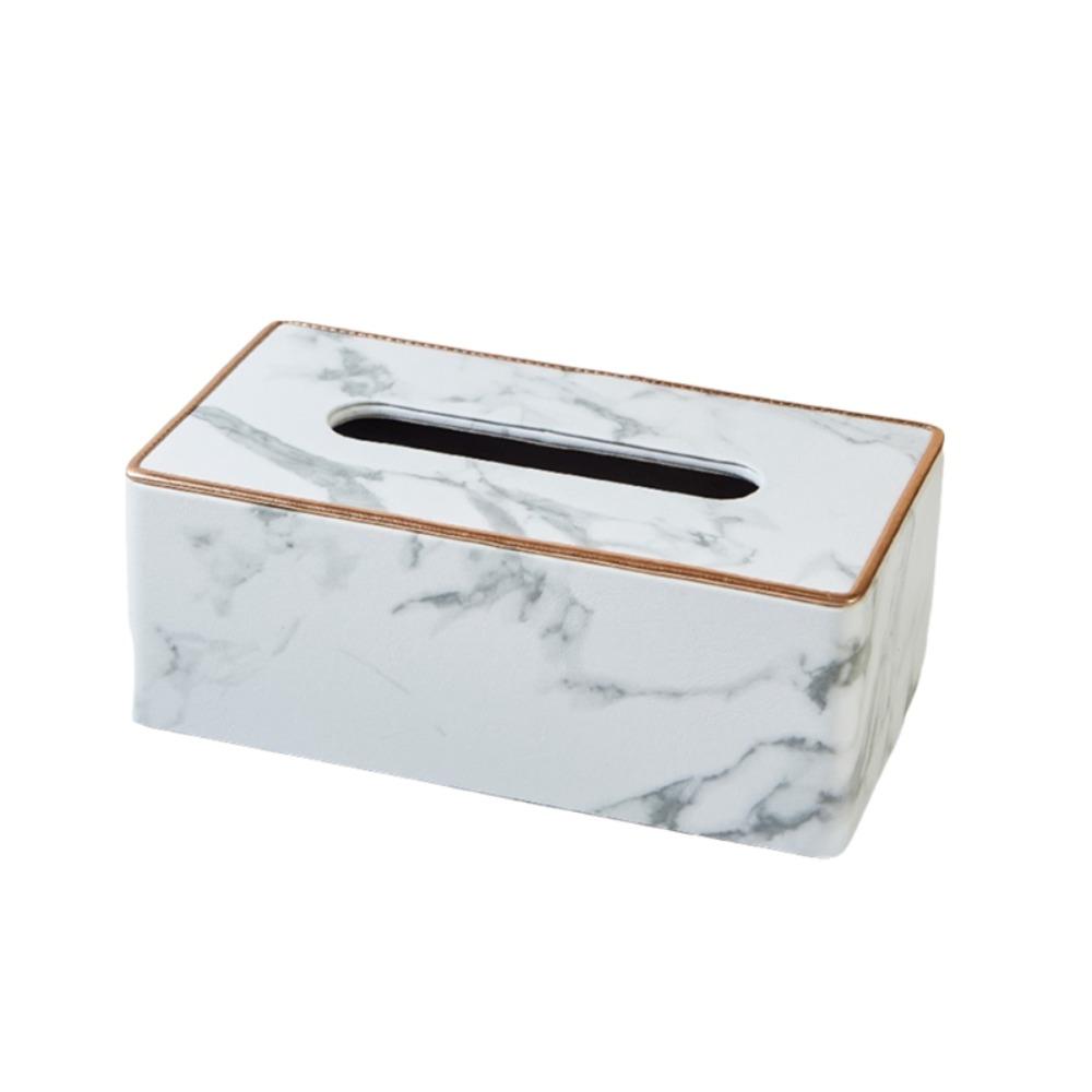 Nordic Style Marble Pattern Tissue Box PU Leather Tissue Holder  Restaurant Tissue Box