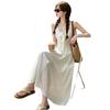 Gentle Wind White Dress Women's Summer New French Long Skirt Huge Good-looking Summer Small Waist