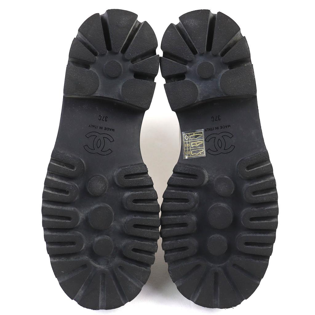 Great CHANEL short boots COCO Mark Side Gore Patent Leather 37 G38218 22C Used