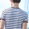 Antonio Men's Striped Silk Blend Round Neck T-Shirt