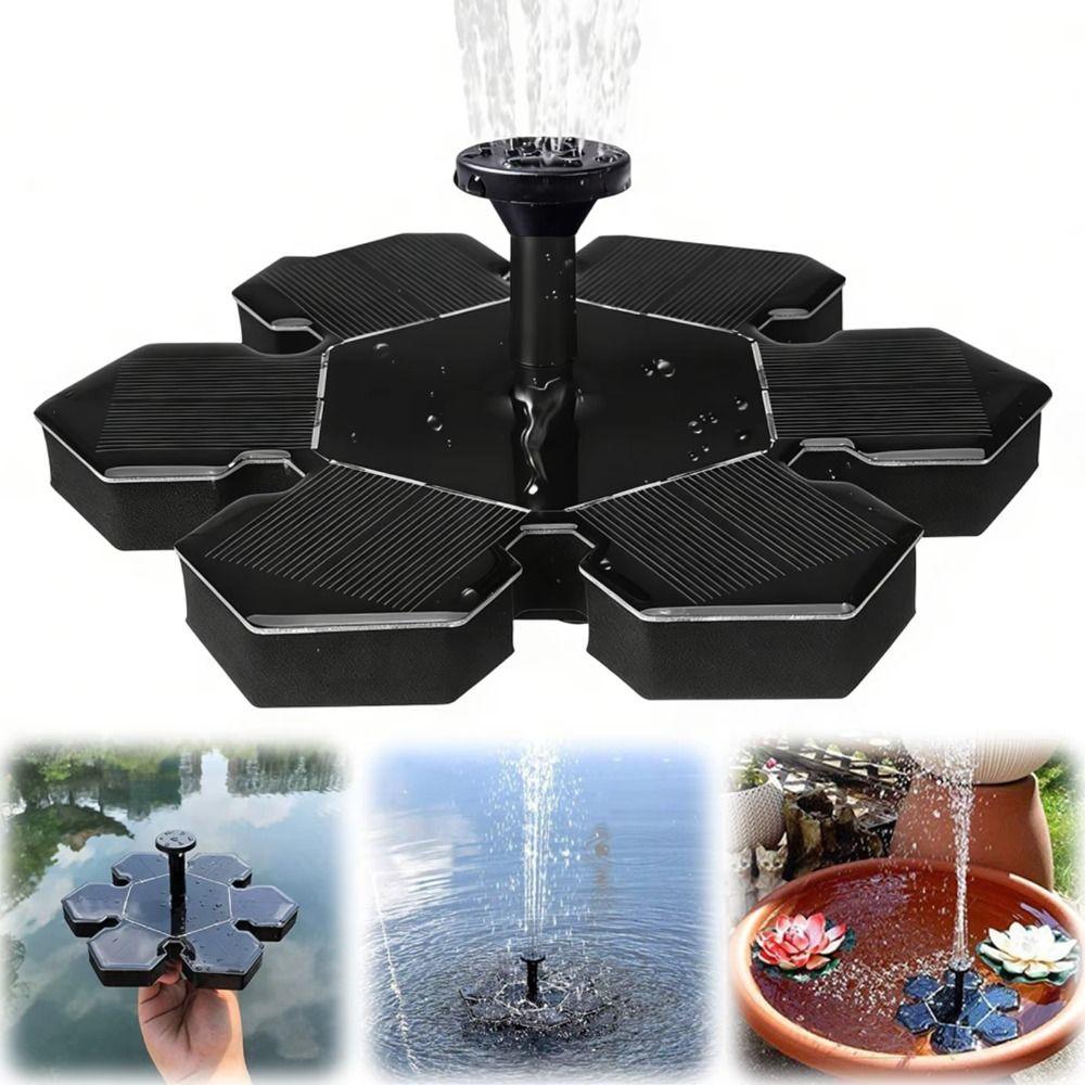 Floating Solar Powered Pump Multiple Nozzles Solar Water Fountain Bird Bath Fountain Garden