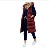 2021Wish European & American Solid Color Hooded Single-Breasted Mid-Length Cotton Vest Slim Cardigan Jacket