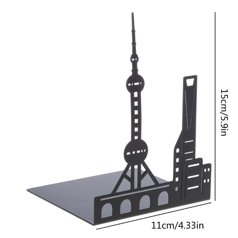 Creative Art Design Metal Book Stoppers Creative Landmarks Building Bookends Book Organizer Creative Birthda