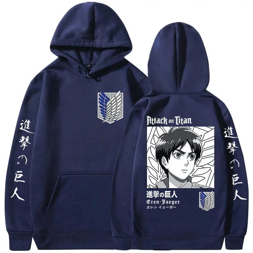 Anime Attack On Titan Graphic Hoody Men Women Clothing Hip Hop Sweatshirts Fashion Oversized Fleece Hoodies Streetwear