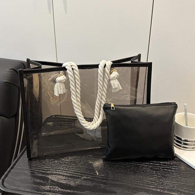 Popular Large-capacity Bag Women's Bag 2025 New Trendy Transparent Shoulder Bag Tote Bag