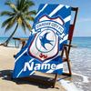 Custom Name Personalized Cardiff City FC Print Beach Towel, for Trip Camping Beach Party Home Decor, Birthday Gift for Family & Friends