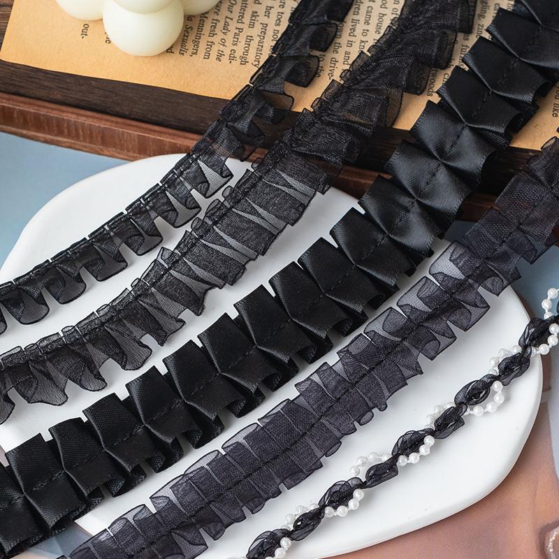 2Meters Black Lace Ribbons Trim For Party Dress Decor Fabric DIY Apparel Sewing Supplies Clothing Collar Cuff Needlework Crafts