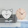 Creative Heart Shape Solid Wood Wall Clock Acrylic Decorative Quiet Movement Non Ticking Silent