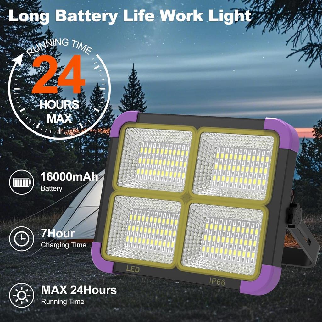 10000mAh UV-Arbeitslicht 10000LM 395nm Tragbares magnetisches Solar-Schwarzlicht für Glow-Partys, Welsfischen, Halloween