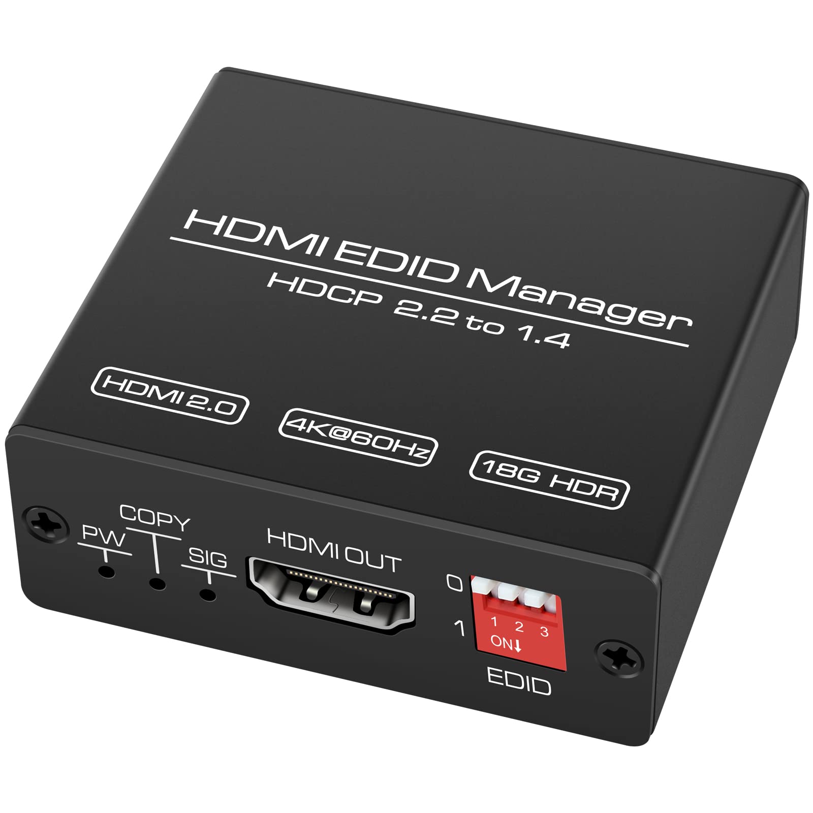 

CMSTEDCD HDMI EDID Emulator 4K 8 Extended Display Identification Data Programmable EDID Signal 4K HDMI YUV CEC Manager, Display, Mode, Copier, чёрный