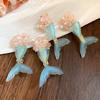Cute Fishtail Drop Earrings Pearl Beach Style Earrings Translucent Mermaid Resin Earrings  Beach