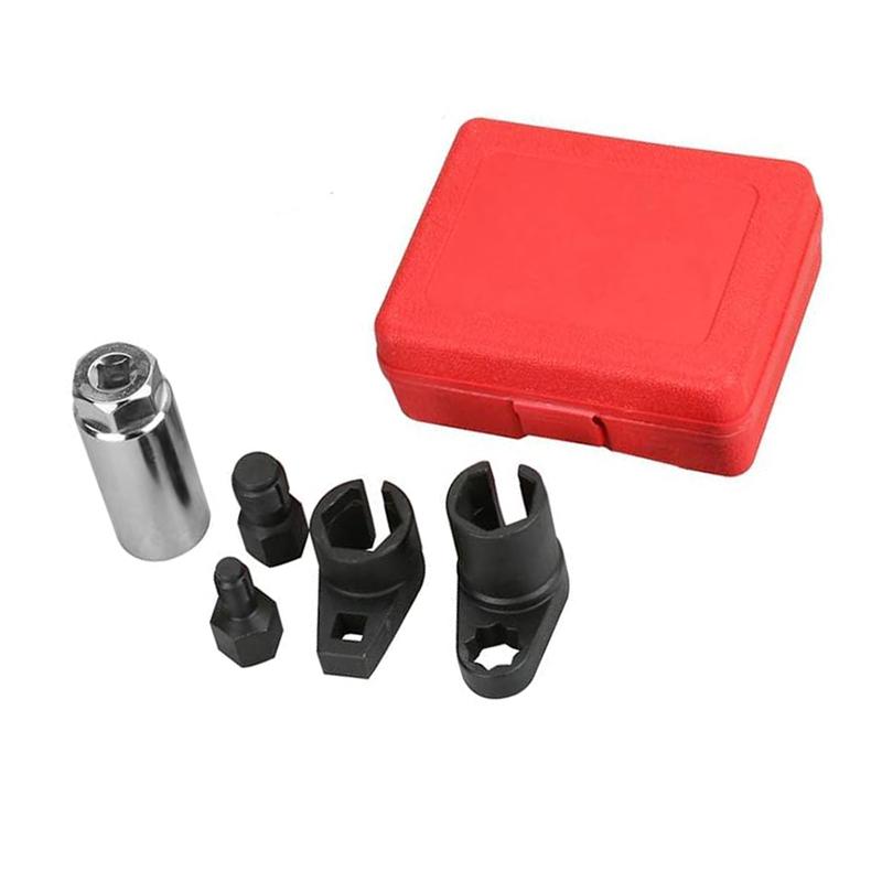 

5pcs Oxygen Sensor Wrench Kit for Automotive O2 Socket Removal Install Offset Vacuum Sensor Socket Thread Chaser Tool