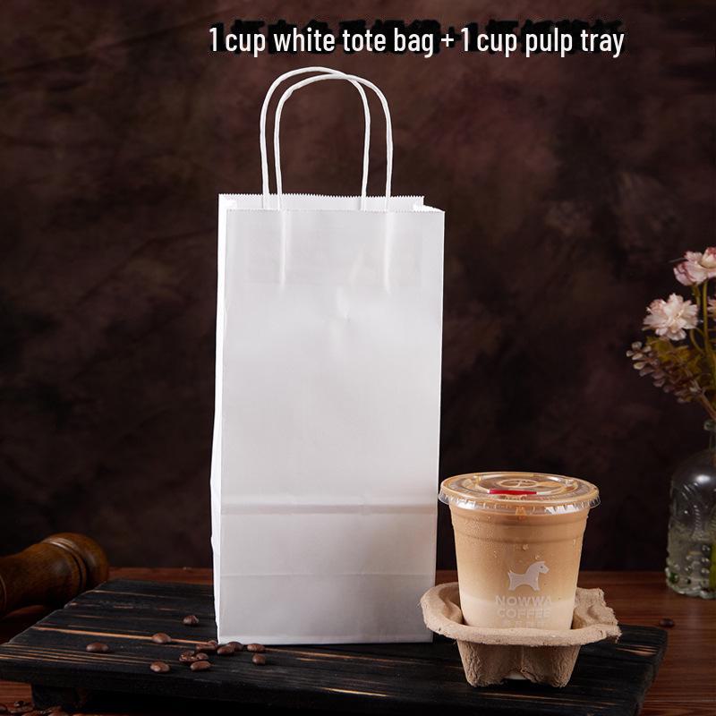 Enhanced Milk Tea Cup Holder: Tearable Into 2 or 4 Sections, Perfect for Beverages and Pulp.