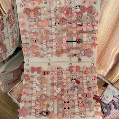 10-50 Stück Y2K Haarspangen Set Niedliche Rosa Haarschmuck Nahtlose Kantenklemme Frauen Mädchen Süße Schönheit Haarnadel Trendige Haarspangen