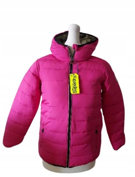 Superdry Kurtka Zimowa Dziewczęca Dwustronna Różowa Moro Pikowana 116 0_9