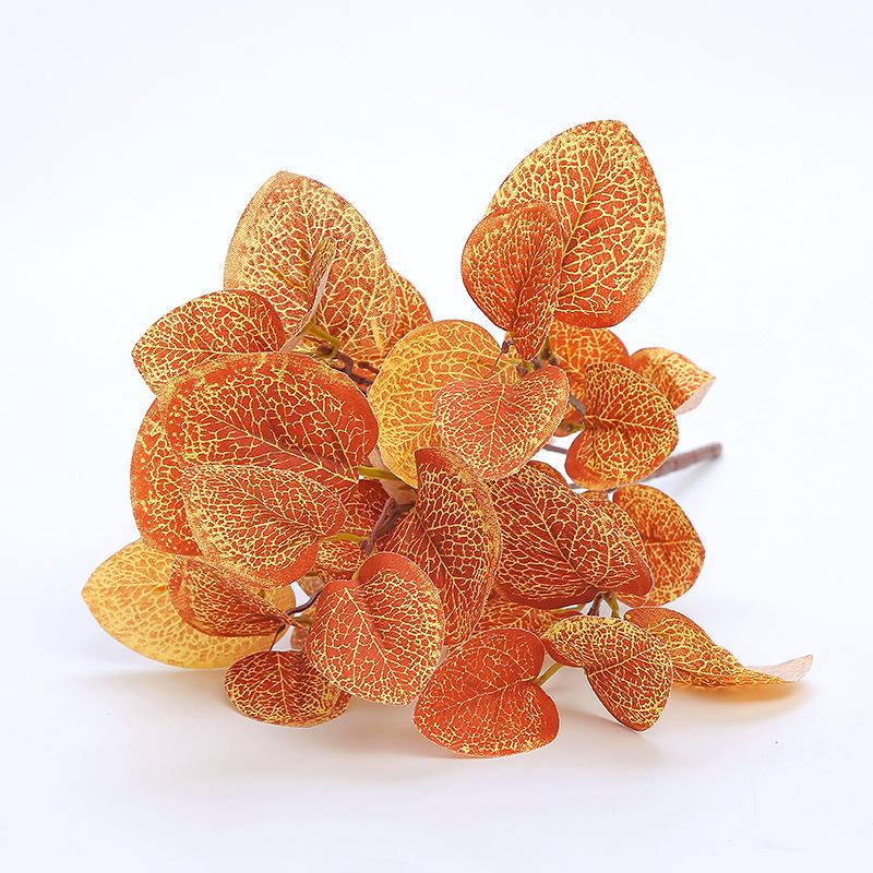 Silk Eucalyptus & Money Leaves for Wedding Decoration - 5-Prong Artificial Greenery Wall Accessories