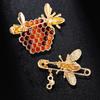 Fashion new animal bee brooch women's accessories hot-selling colored dripping bumblebee pin brooch collar pin high-end