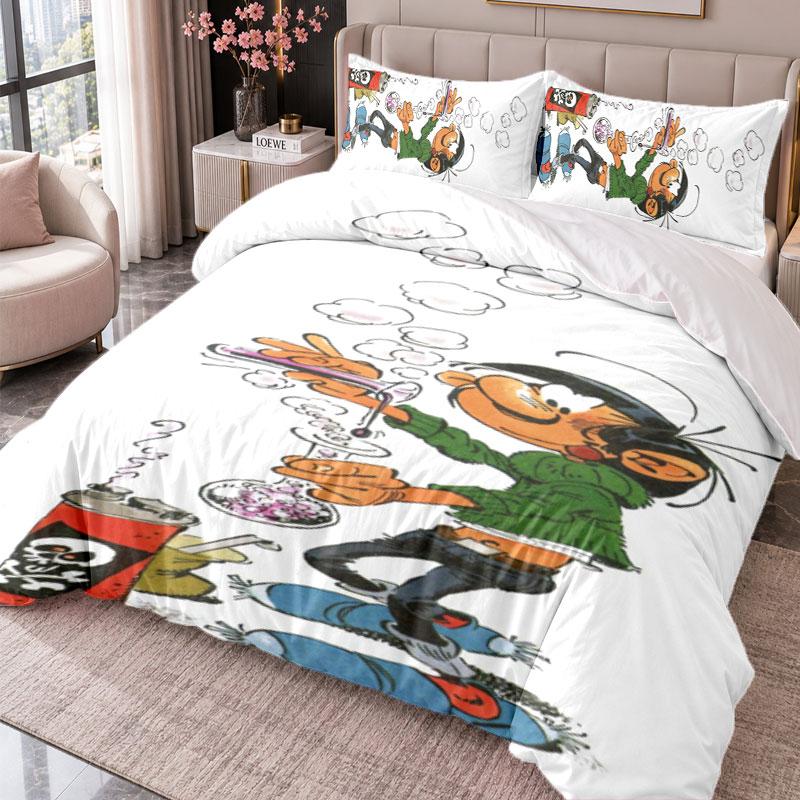 Gaston Lagaffe 3Pcs Bedding Set Duvet Cover With Two Pillowcases For Bedroom Home Decoration