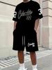 2025 Neues Sport-Set für Herren Los Angeles Print Kurzarm-T-Shirt Lässiges Sport-Set Streetwear Shorts Zweiteiliges Herren-Set