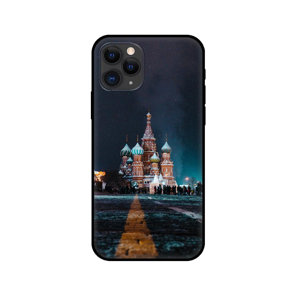 Black tpu case for iphone 5 5s se 2020 6 6s 7 8 plus x 10 XR XS 11 12 mini pro MAX back Russian Moscow Saint Petersburg