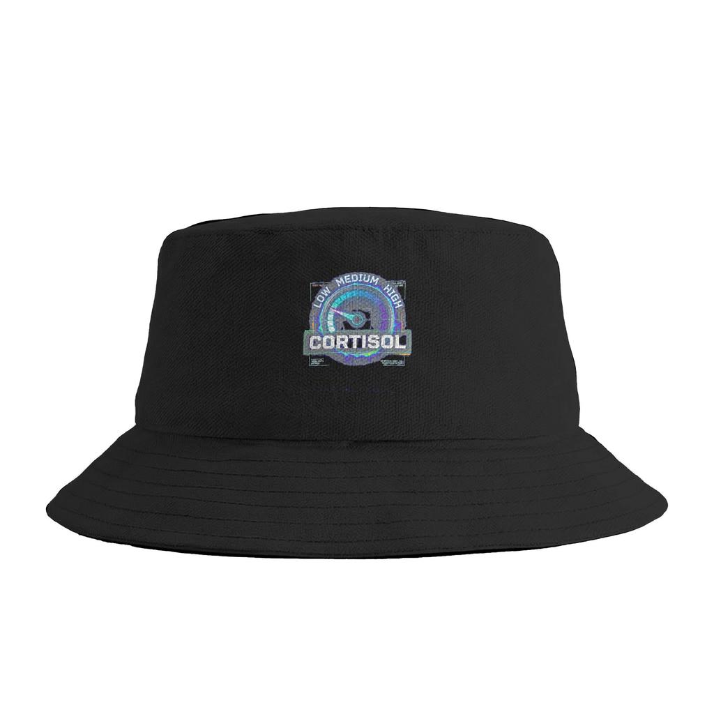 Low Cortisol Level Raccoon Cortisol Level Bucket Hat For Men Women Fisherman Hats Casual Hunting Caps Foldable Hawaii Sun Hats