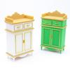 1: 12 Scale Miniature Shoe Cabinet Model with Doors And 2 Drawers Mini Dollhouse Furniture Accessory for DIY Micro Landscape Pretend Play Props