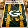 Flannel BlanketGreen Bay Packers Custom Name Text Personalized Soft Warm Throw Blanket Home Decor Gift