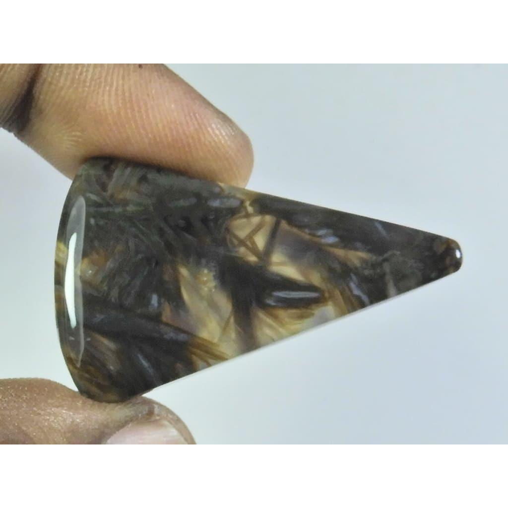 40Cts. Natural Tree Moss Agate Fancy Cabochon Loose Gemstone 26X40X05MM D-148