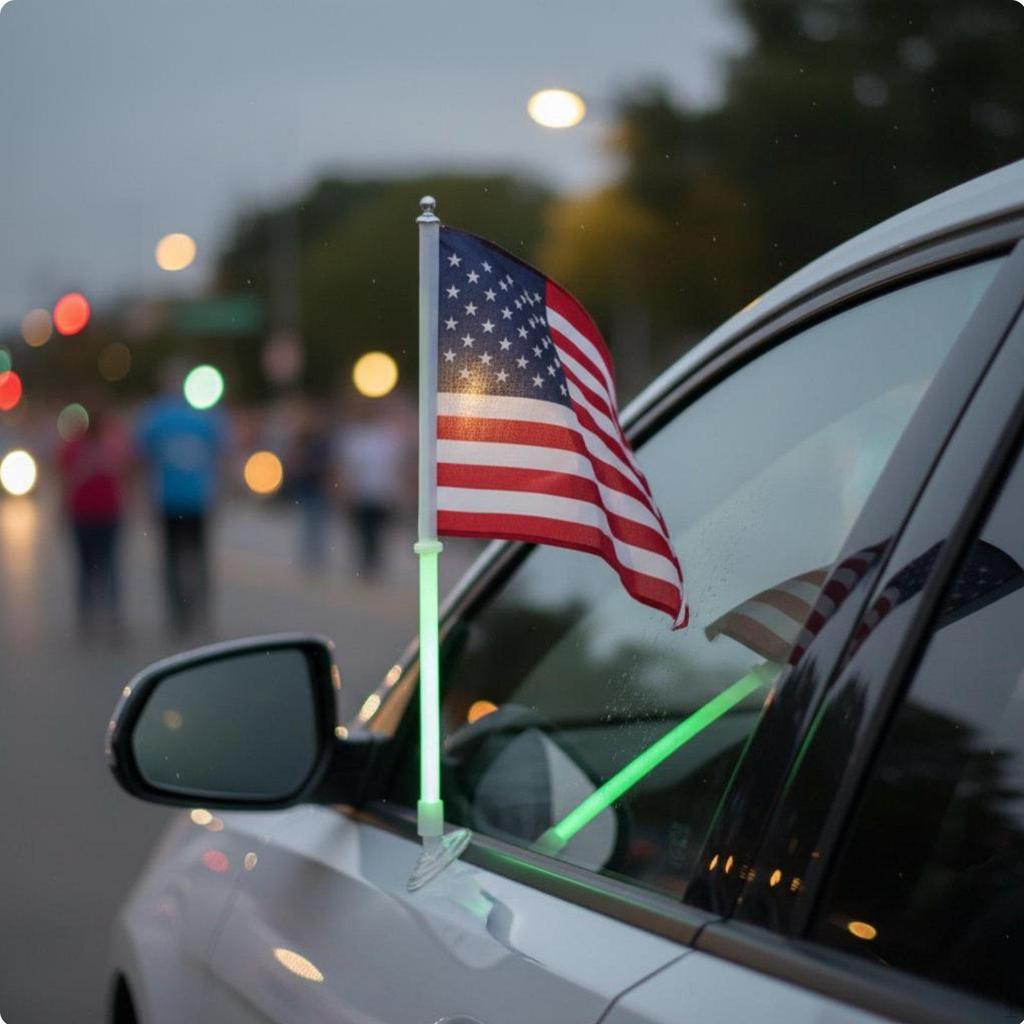 Suction Cup Car Flag Mount Adjustable Angle Vehicle Pole Kit Easy Installation for Patriotic