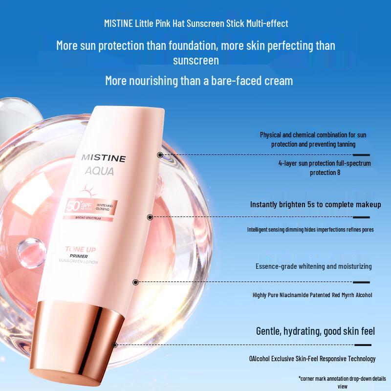 Mistine Little Pink Hat Tone-Up Sunscreen SPF50+ PA++++