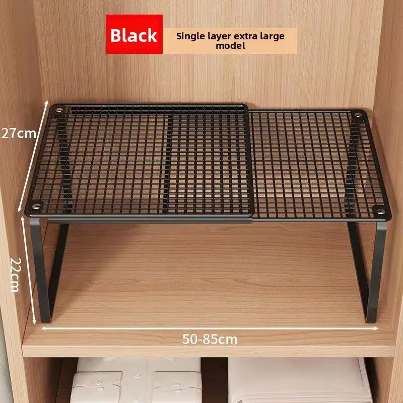 Heavy‑Duty Adjustable Closet Shelf Organizer Height‑Adjustable Storage Rack Retractable Expandable Space‑Saving Cabinet Shelf
