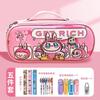 Stationery Box Canvas Hand-held Pencil Case Cute Bubble Matt Pencil Case Primary School Student Large Capacity Girl Heart