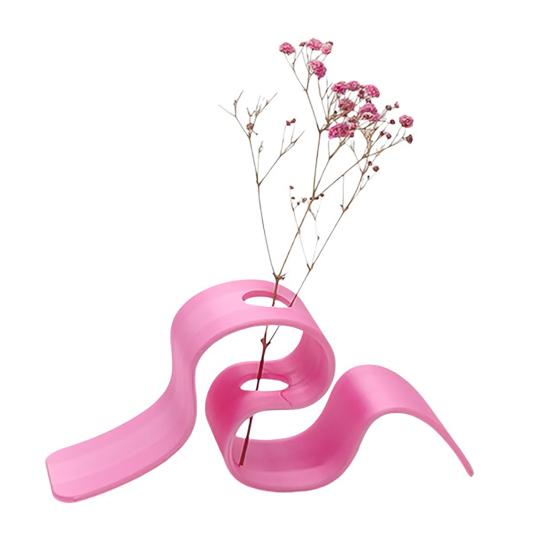 Creative Plant Display 3D Printed Dried Flower Stand, Curved Ribbon Vase, Decorative Holder, Bedroom Container Artificial Rack for Living Room