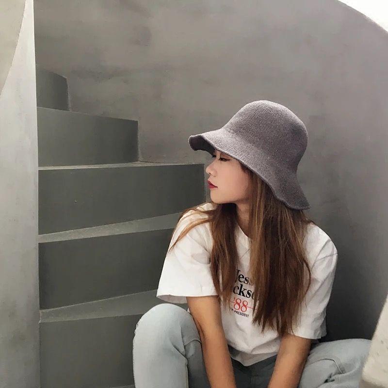 Cotton and Linen Fisherman Hat Women's Summer Breathable Knitted Basin Hat Versatile Straw Hat Artistic Top Hat Sun Protection and Sunshade Hat