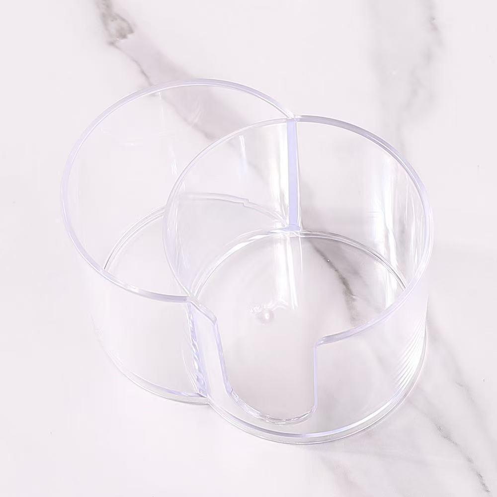 Dual Compartment Desktop Organizer for Cotton Swabs, Makeup Remover Pads, Floss, and Toothpicks