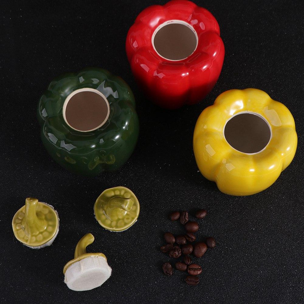 Creative Ceramic Tea Caddies Chili Shape Coffee Container Food Storage Jar  Sealed Jars